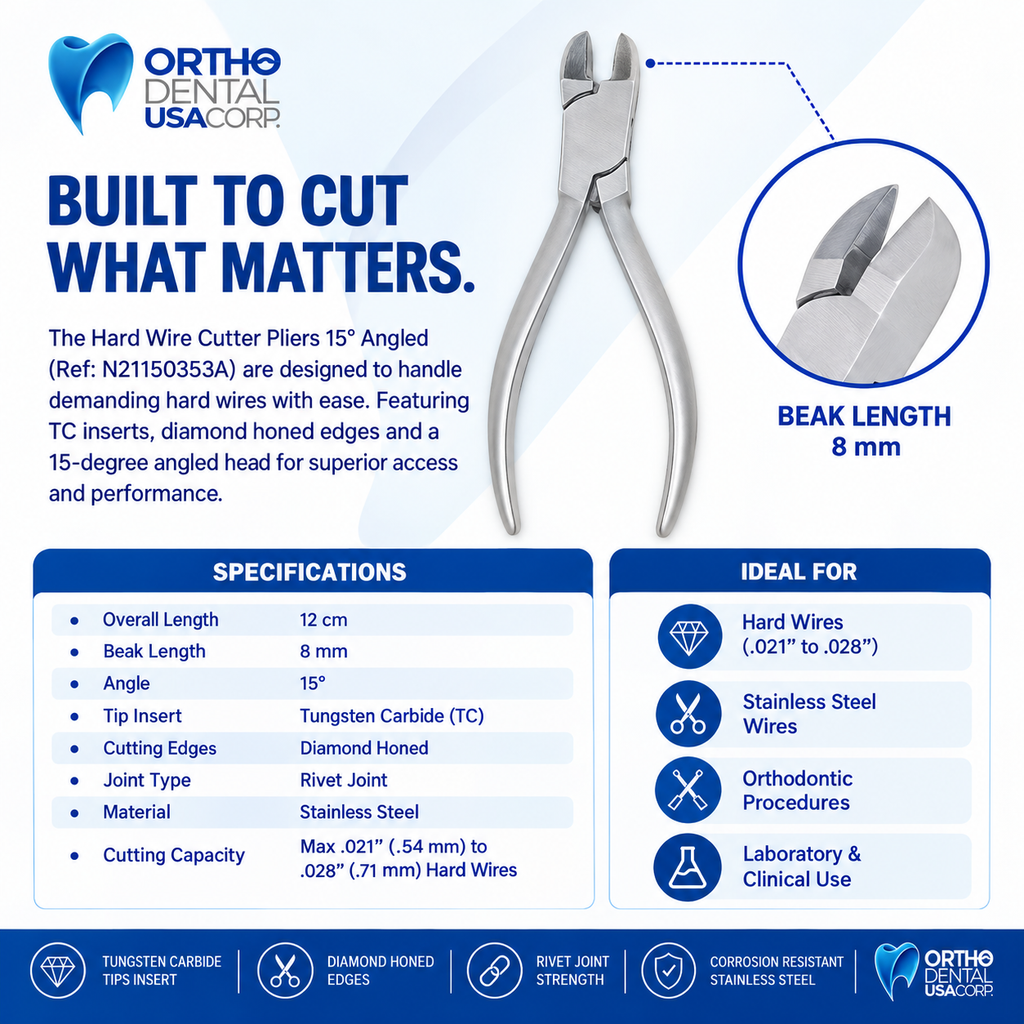 Hard Wire Cutter Pliers 15 Degree Angled 12 cm (Hu Friedy Type)
