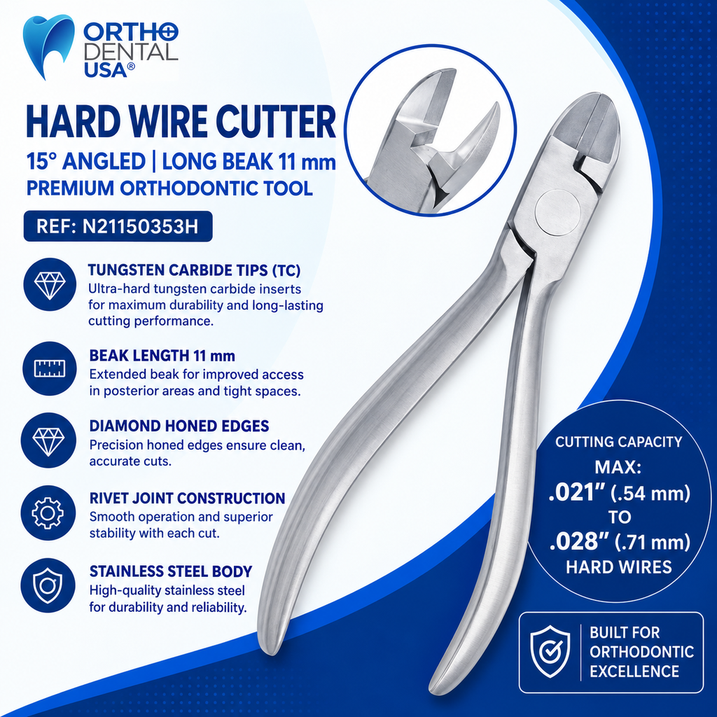 Hard Wire Cutter Pliers 15 Degree Long Beak 13.5 cm