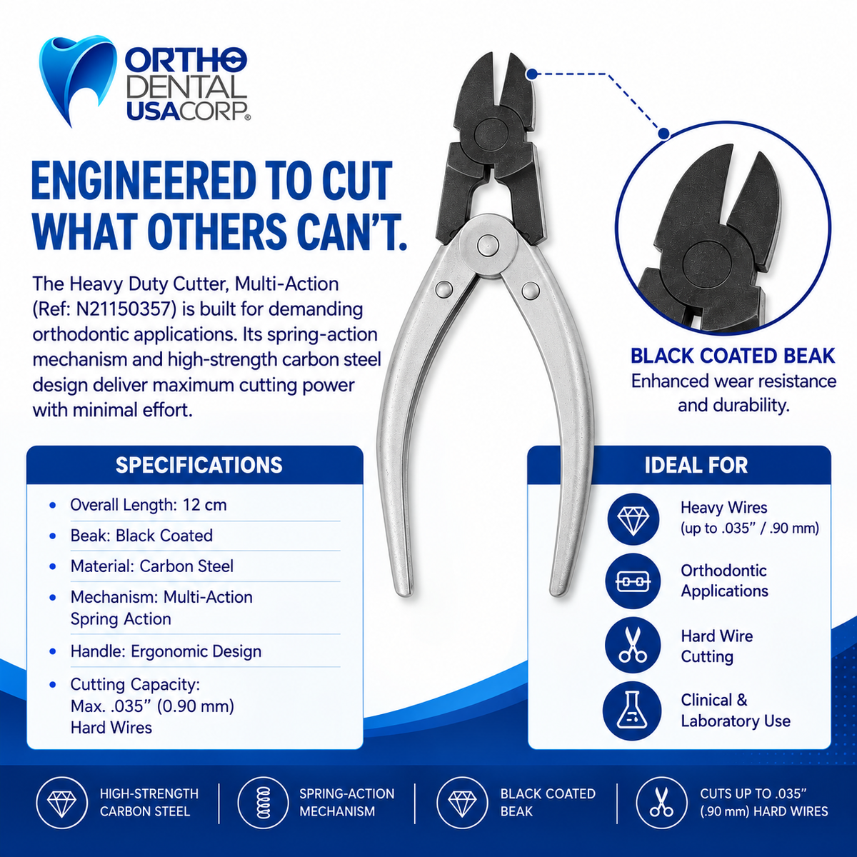 Heavy Duty Cutter, Multi-Action, Carbon Steel