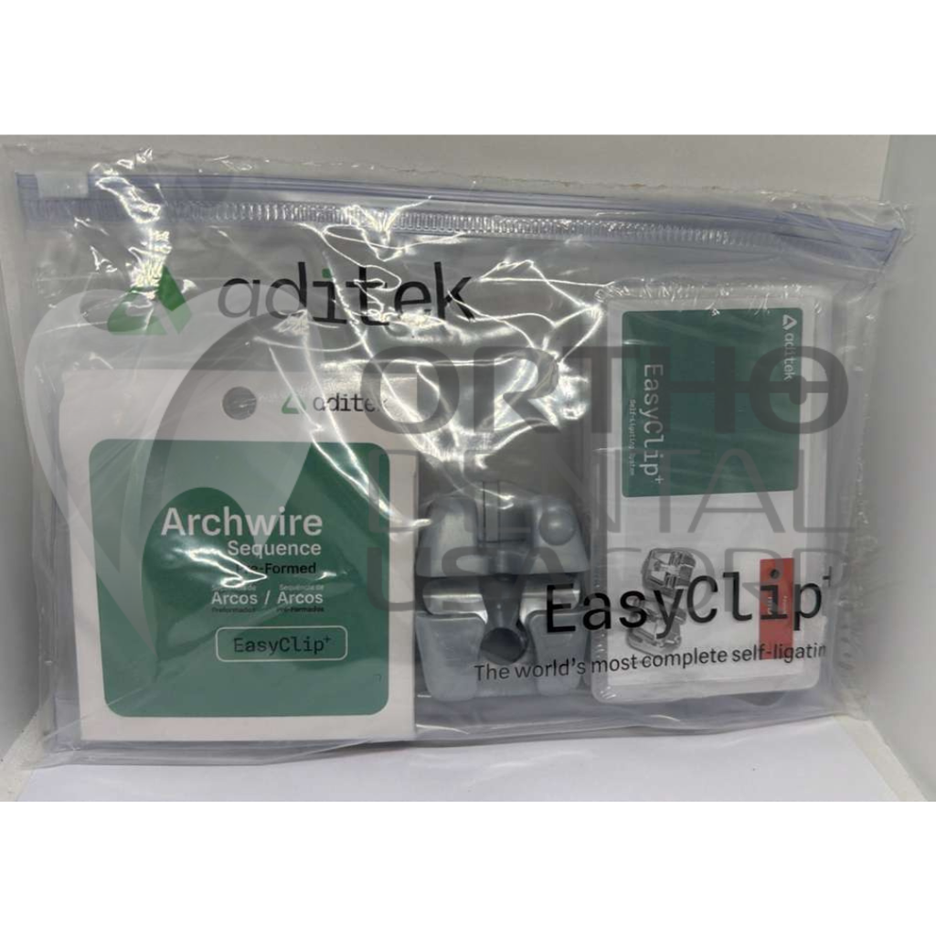 Box CB1 EasyClip+ Interactive 022 MBT w/2 Kits 7×7 Hk 3,4,5 Arch wire 14/18/16×22/17×25 W/8 Upper, Lower 2 packs Aditek 14.00.0114