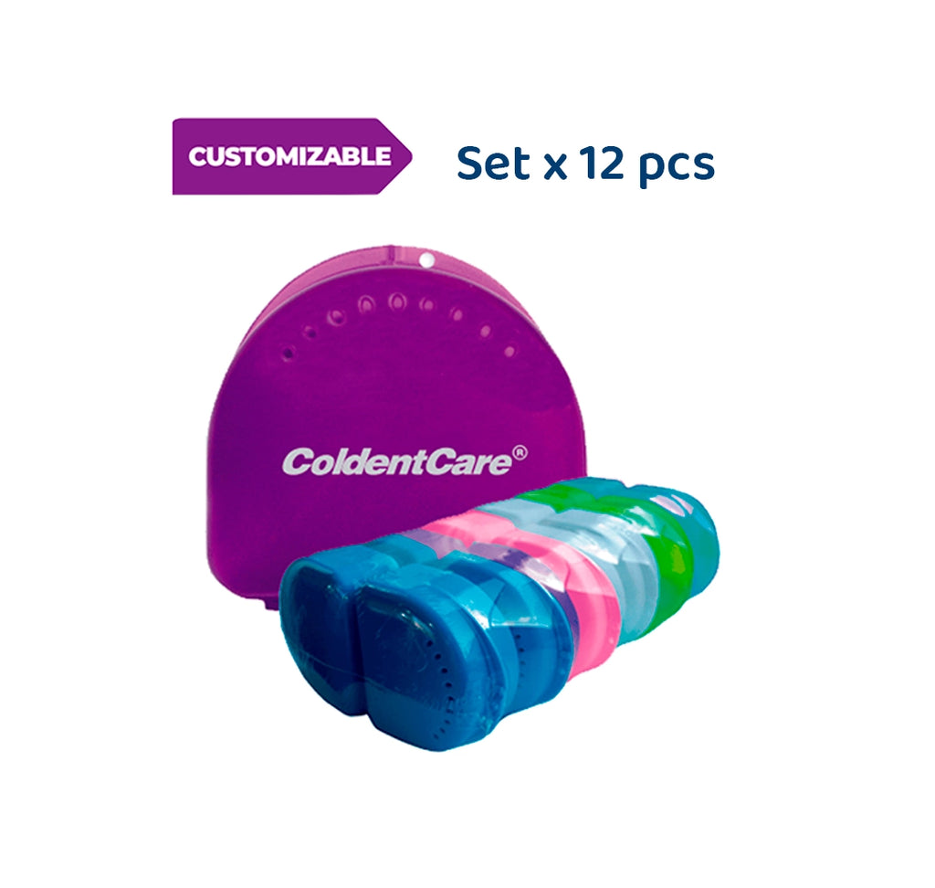 K153 Orthodontic Retainer Double with Vent Holes Assorted pack of 12 ColdentCare - Retainer Case, Denture Case, Durable & Similar Mouth Guard Case, Tight Snap Lock