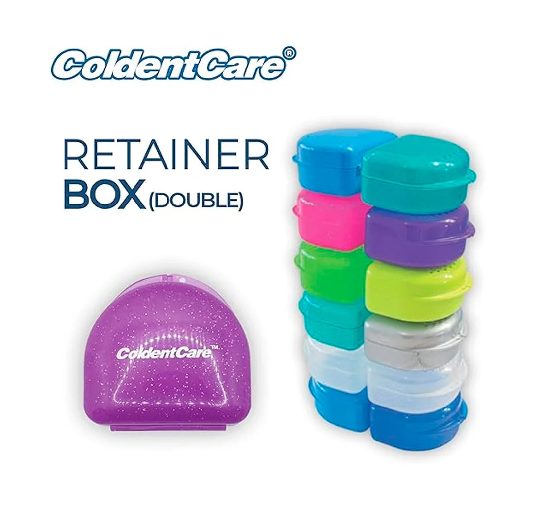 Orthodontic Retainer Double with Vent Holes Assorted Box of 240 ColdentCare - Retainer Case, Denture Case, Durable & Similar Mouth Guard Case, Tight Snap Lock