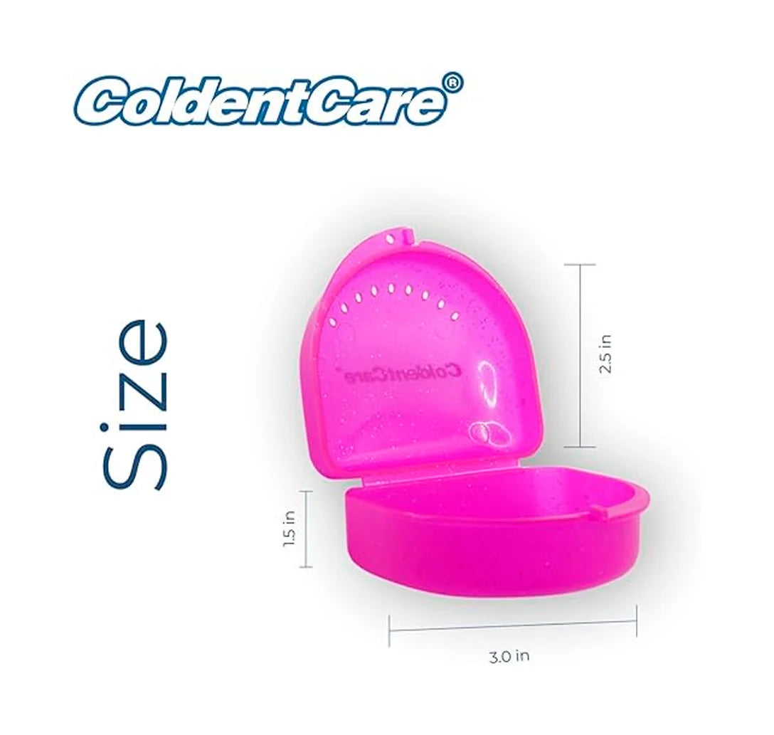 Orthodontic Retainer Double with Vent Holes Assorted Box of 240 ColdentCare - Retainer Case, Denture Case, Durable & Similar Mouth Guard Case, Tight Snap Lock