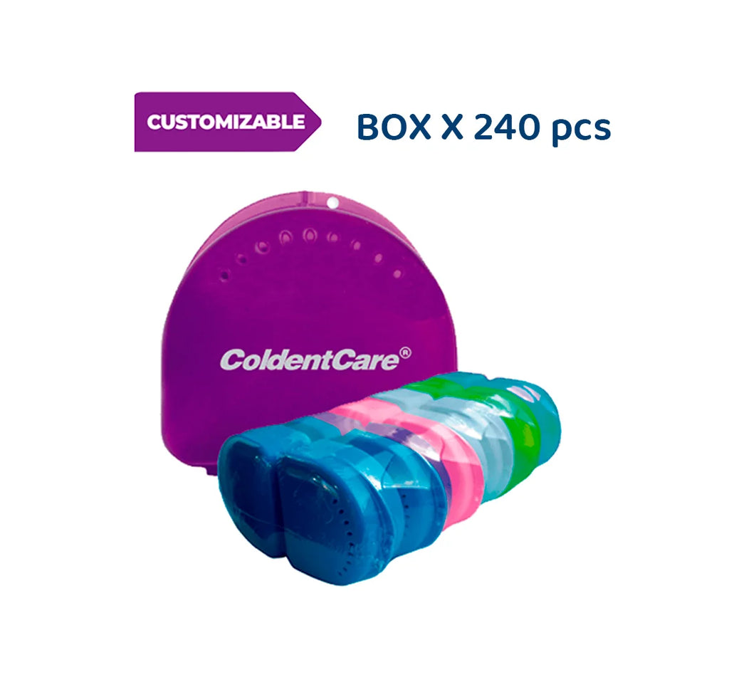 Orthodontic Retainer Double with Vent Holes Assorted Box of 240 ColdentCare - Retainer Case, Denture Case, Durable & Similar Mouth Guard Case, Tight Snap Lock