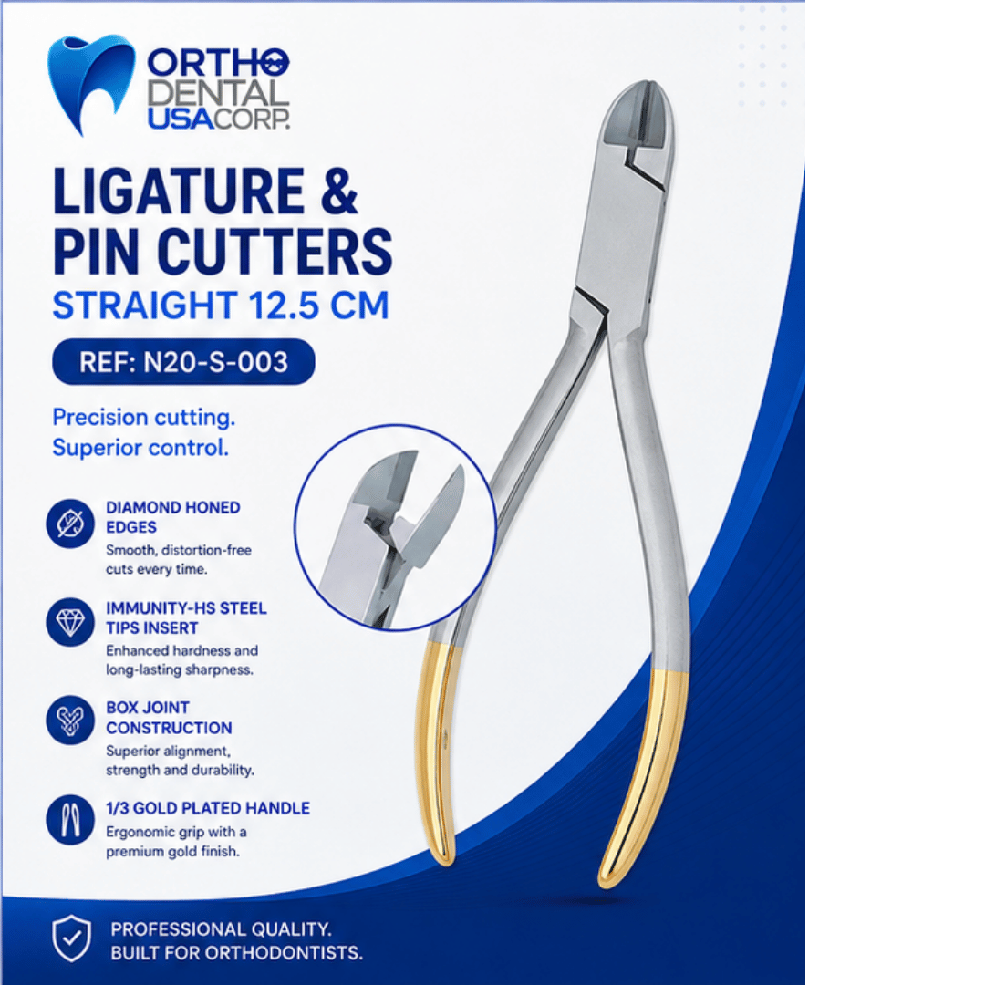 Ligature & Pin Cutters Straight 12.5 cm - Handble Gold Platted