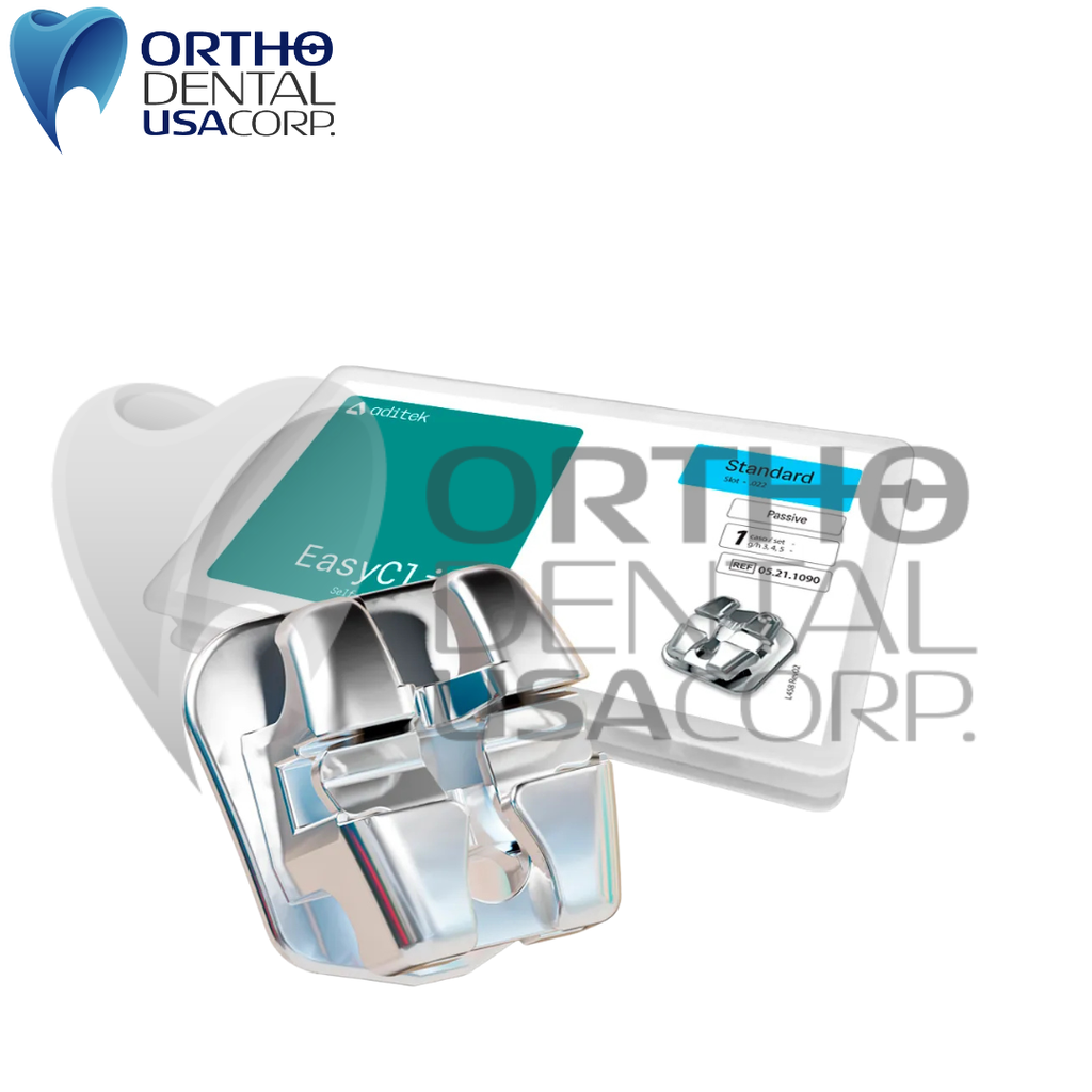 Model for Study with self ligating Brackets 7×7 EasyClip+ Passive 022 MBT Hk 3,4,5 w/28 pcs Vector+, BioMax, Ceramic Translux, Sapphire Aditek 00.02.0005