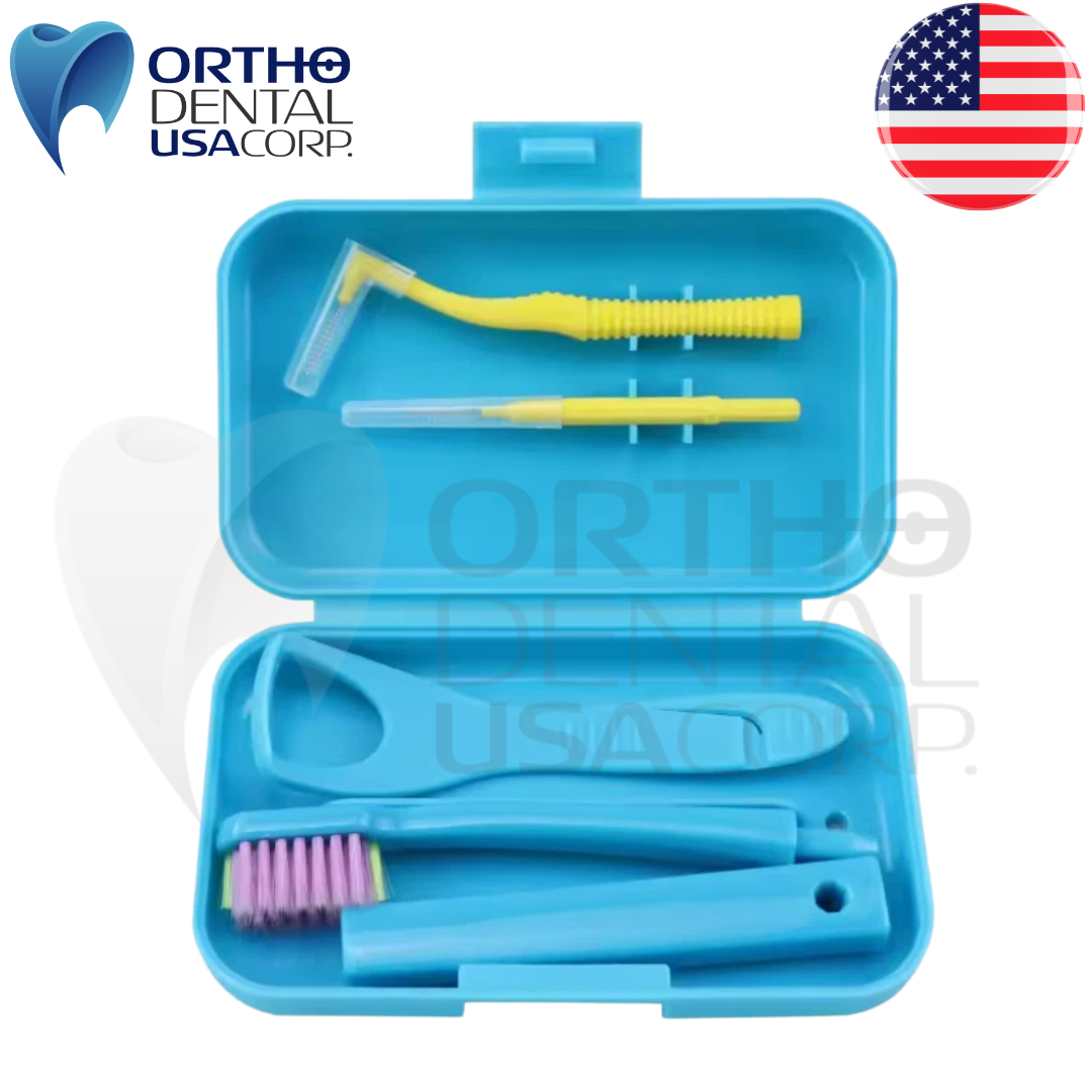 Orthodontic Dental Cleaning Kit Portable Oral Care Set with Travel toothbrush