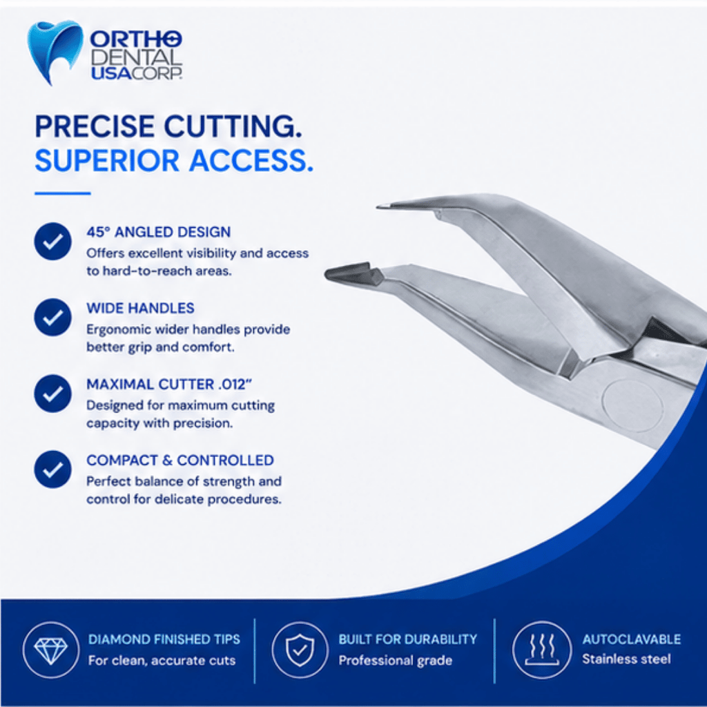 Ligature Cutter 45 degree angle Wide Handles Maximal Cutter .012"