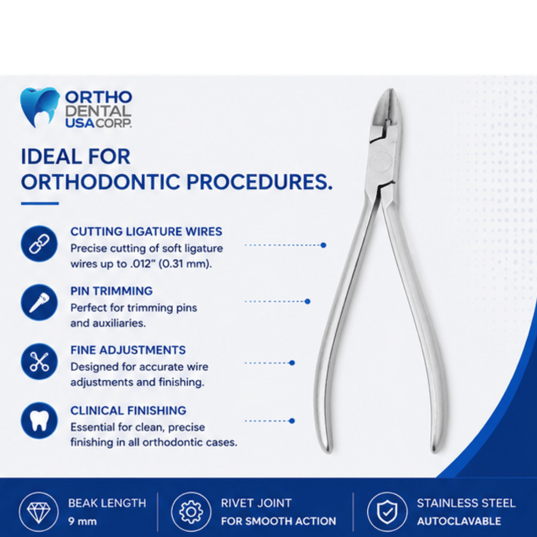 Mini Ligature & Pin Cutters, 15 Degree Angled Slim Beak