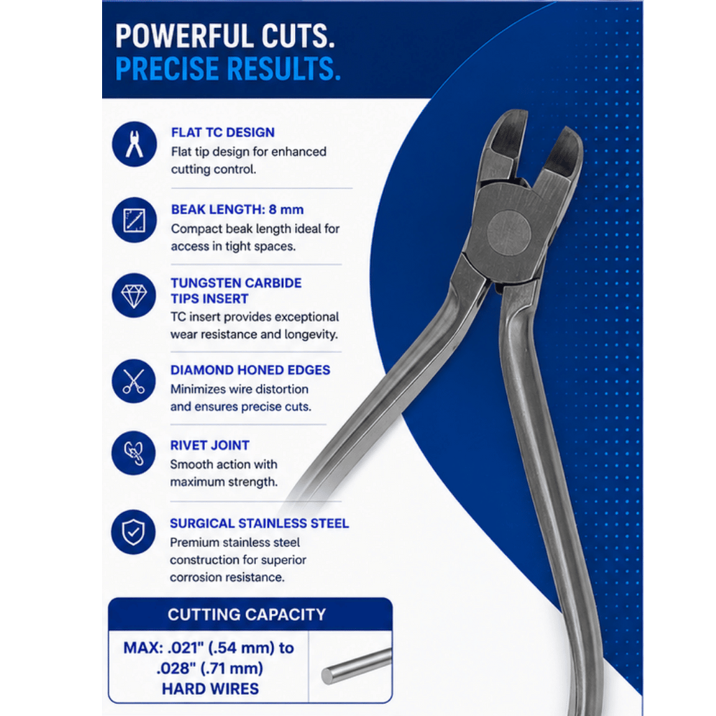 Hard Wire Cutter 12 cm Flat TC / Hu-Friedy Style