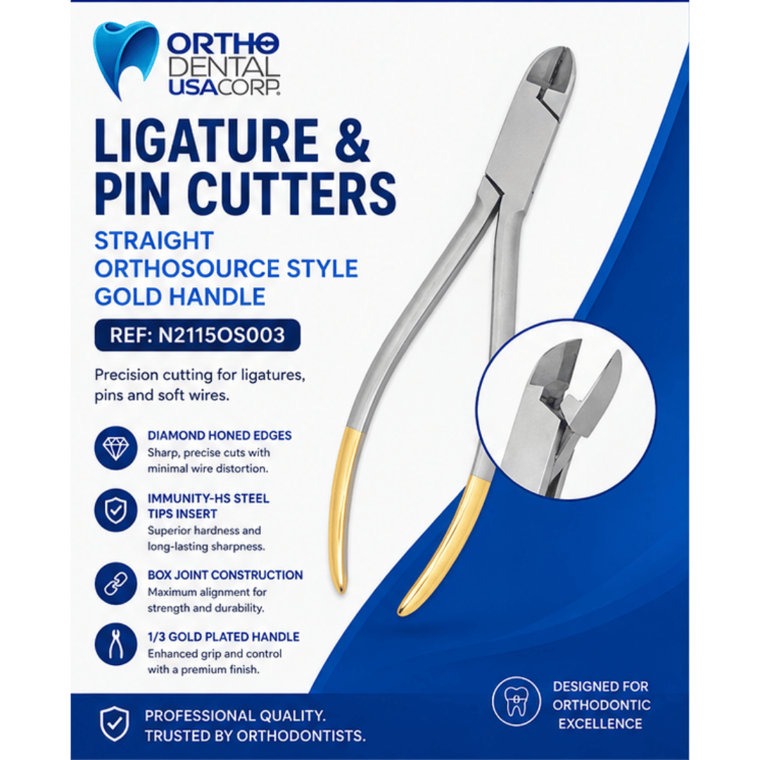 Ligature & Pin Cutters, Staight Orthosource Style Gold Handle