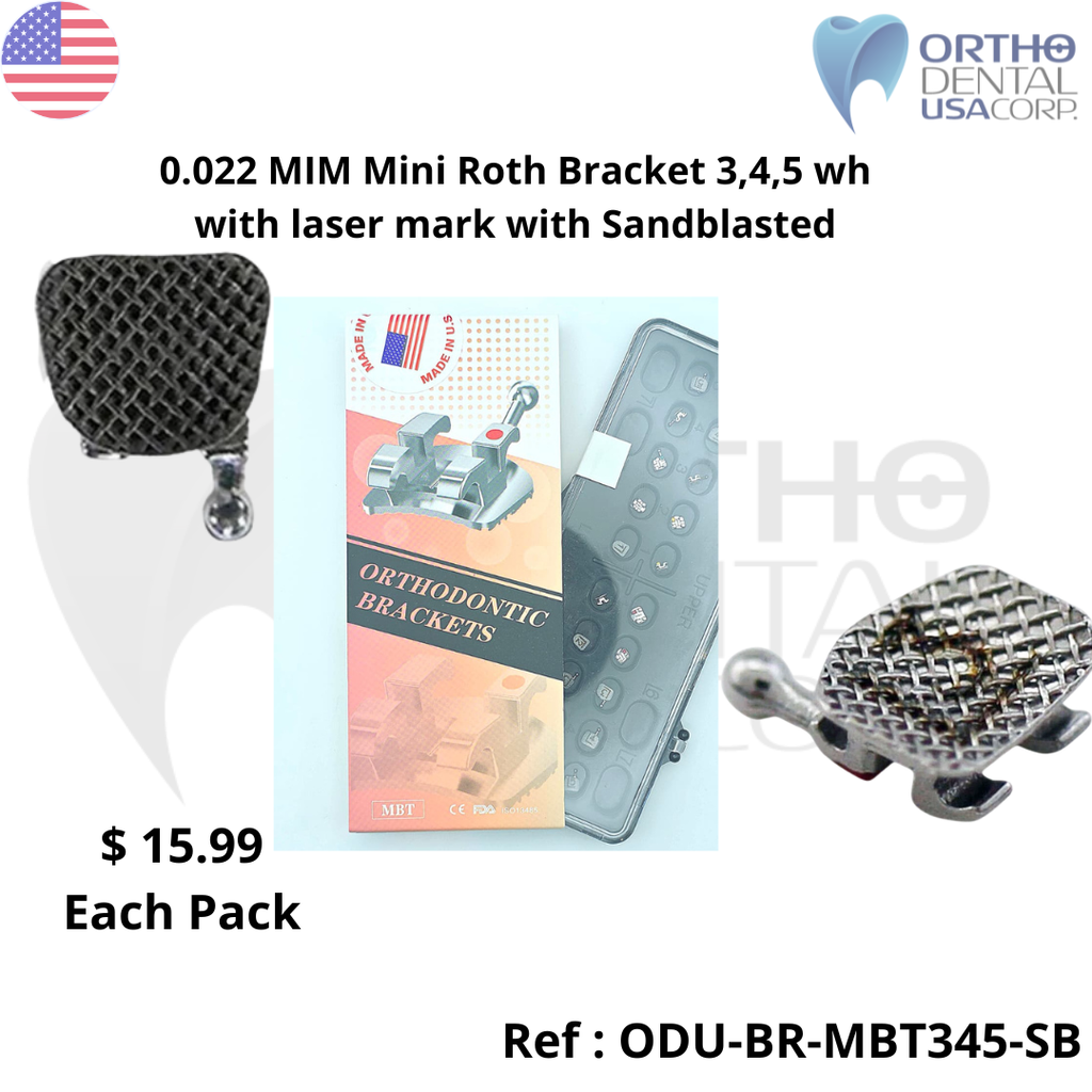 Bracket MIM Slot Mini Roth W/H 3,4,5 SAND BLASTED Laser Mark 20 pcs USA Seller