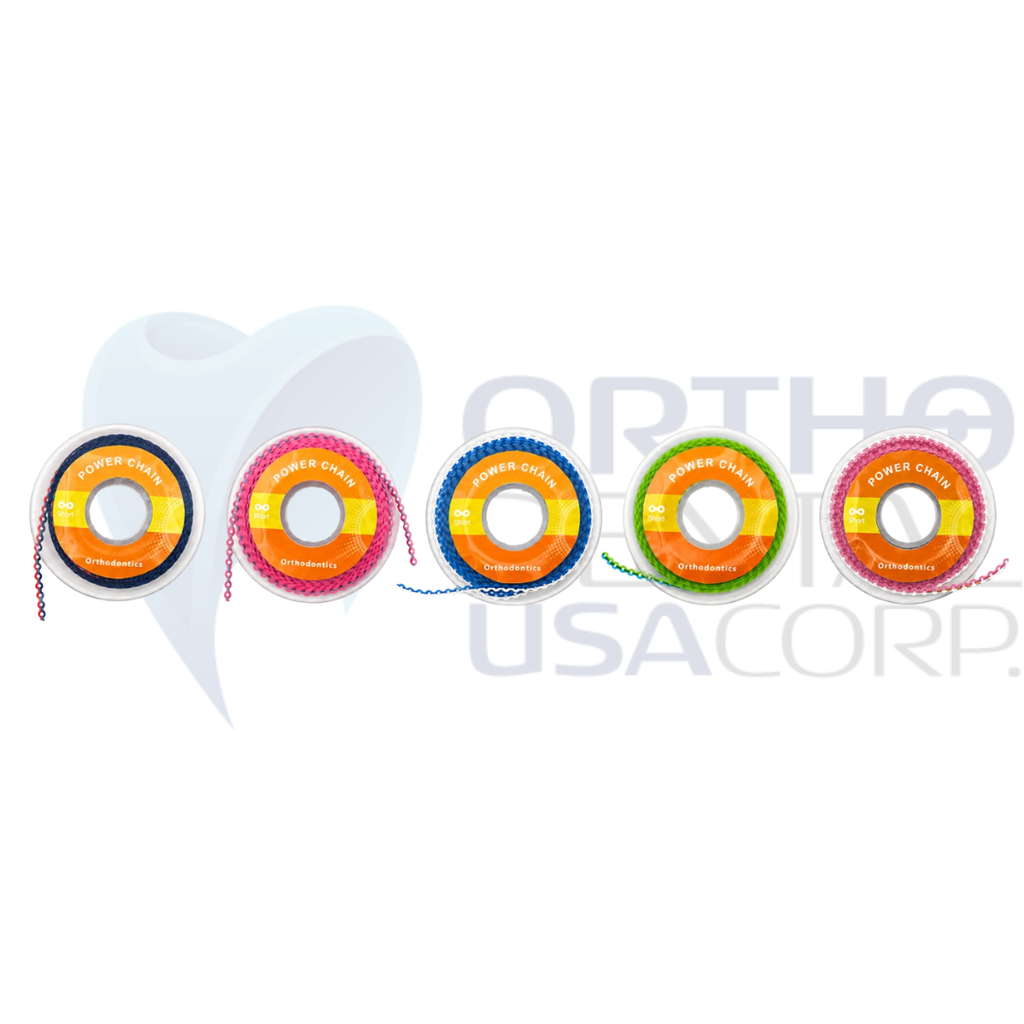 Dental Orthodontic Power Chain Short Tri-Color Elastic Spool 15 Ft Professional