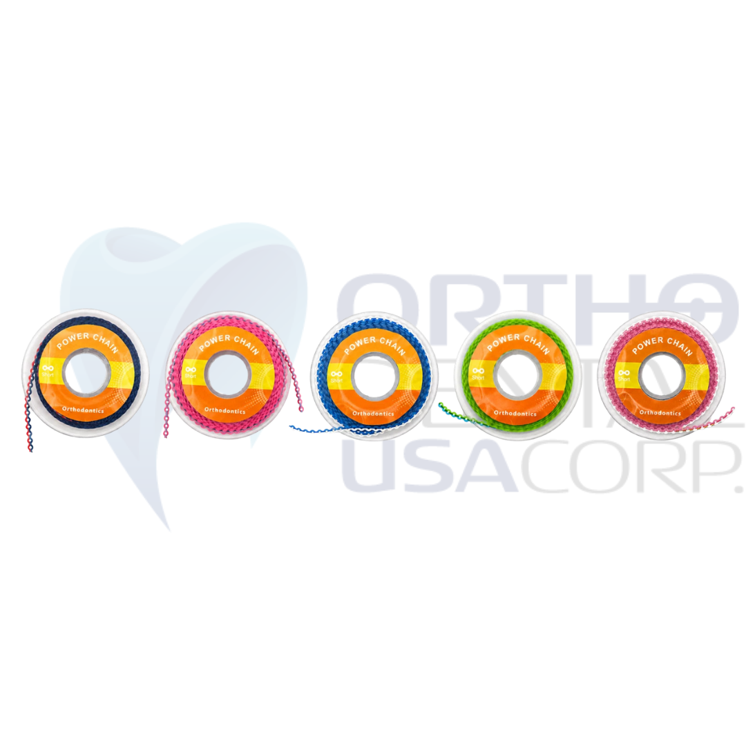 Dental Orthodontic Power Chain Short Tri-Color Elastic Spool 15 Ft Professional