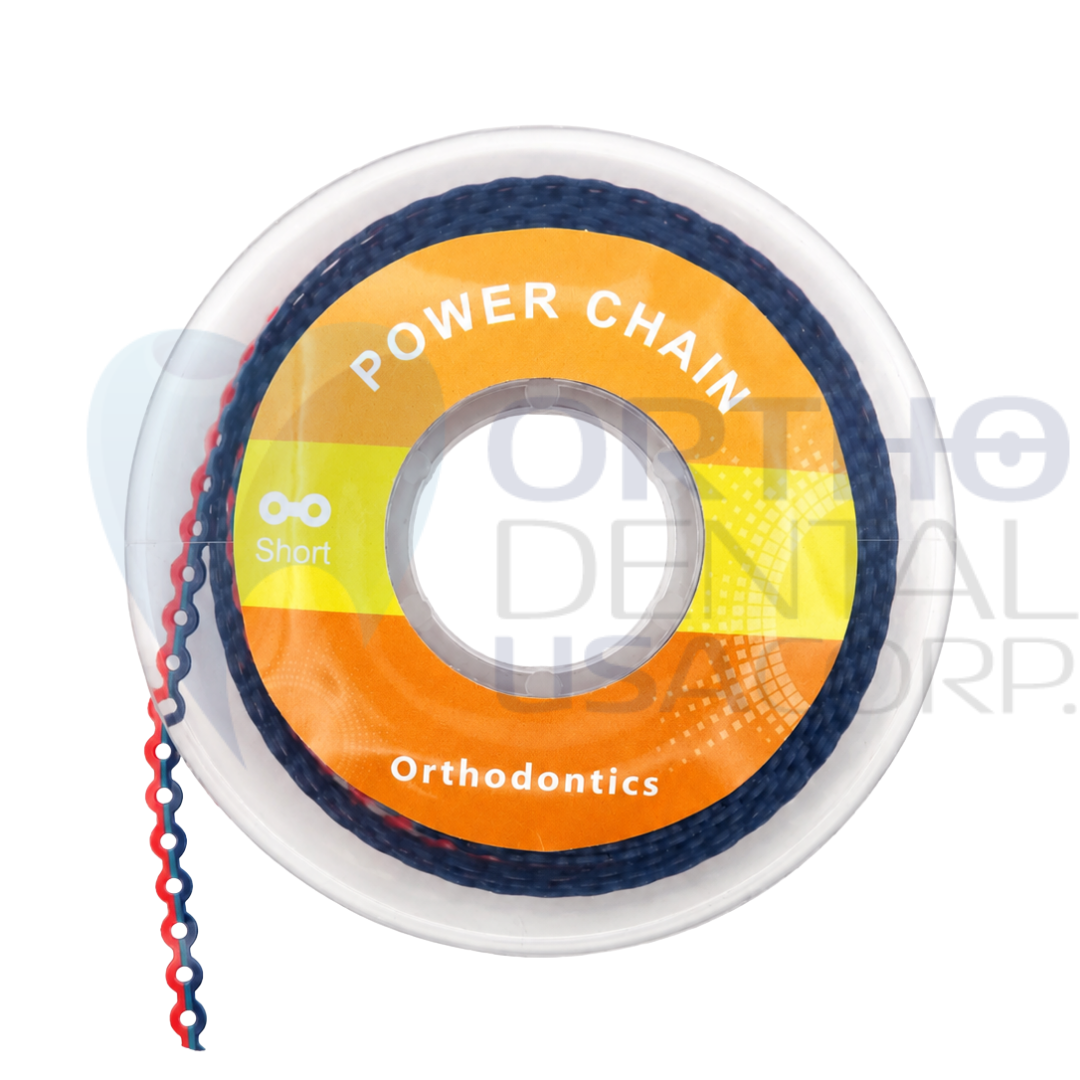 Dental Orthodontic Power Chain Short Tri-Color Elastic Spool 15 Ft Professional