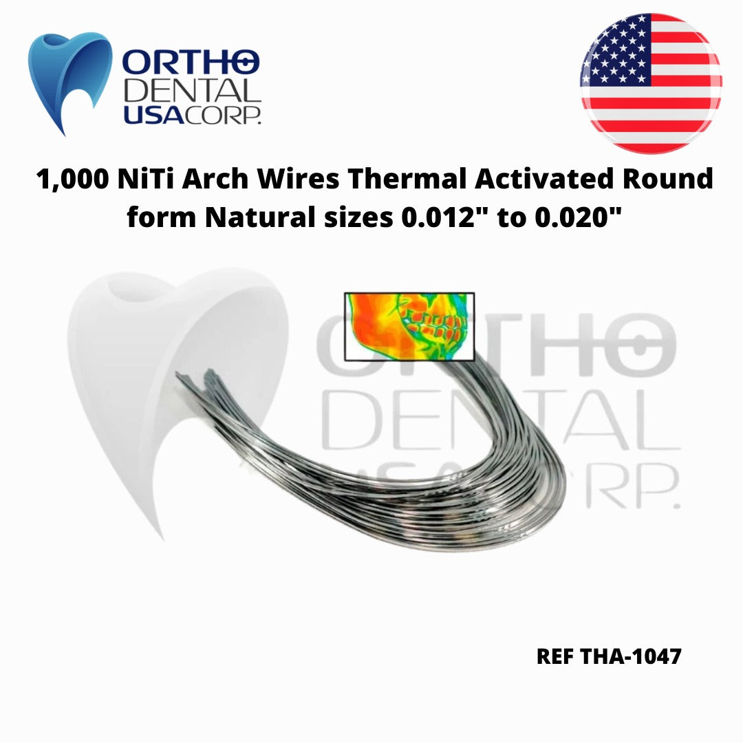1000 NiTi Arch Wires Thermal Activated Round Natural form sizes 0.012" to 0.020"