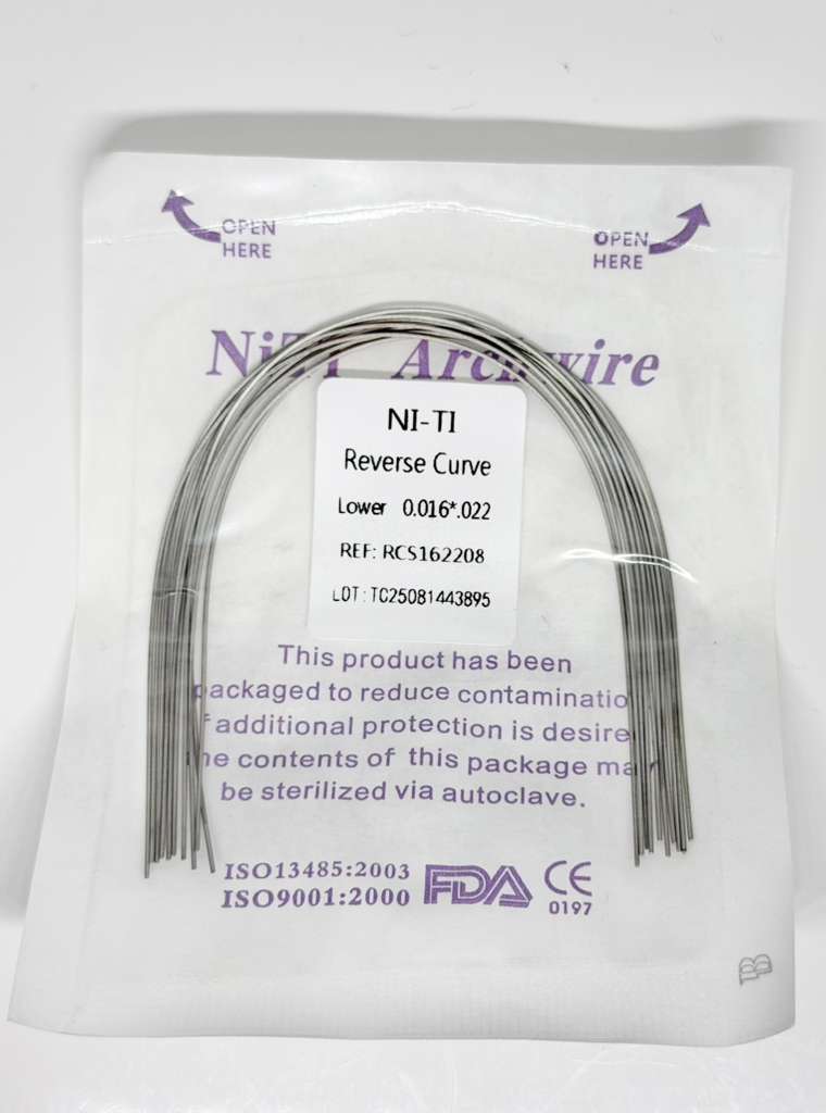 Dental Orthodontic Reverse Curve Arch Wires Super Elastic Niti Rectangular/Round Wires long lengs Vip-EL-RC-16x16U