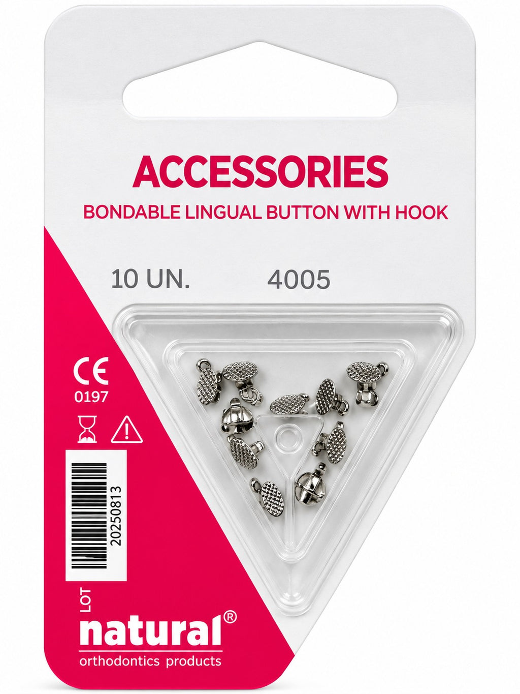 Bondable Lingual Button with Hook – Pack of 10 | Orthodontic Accessories