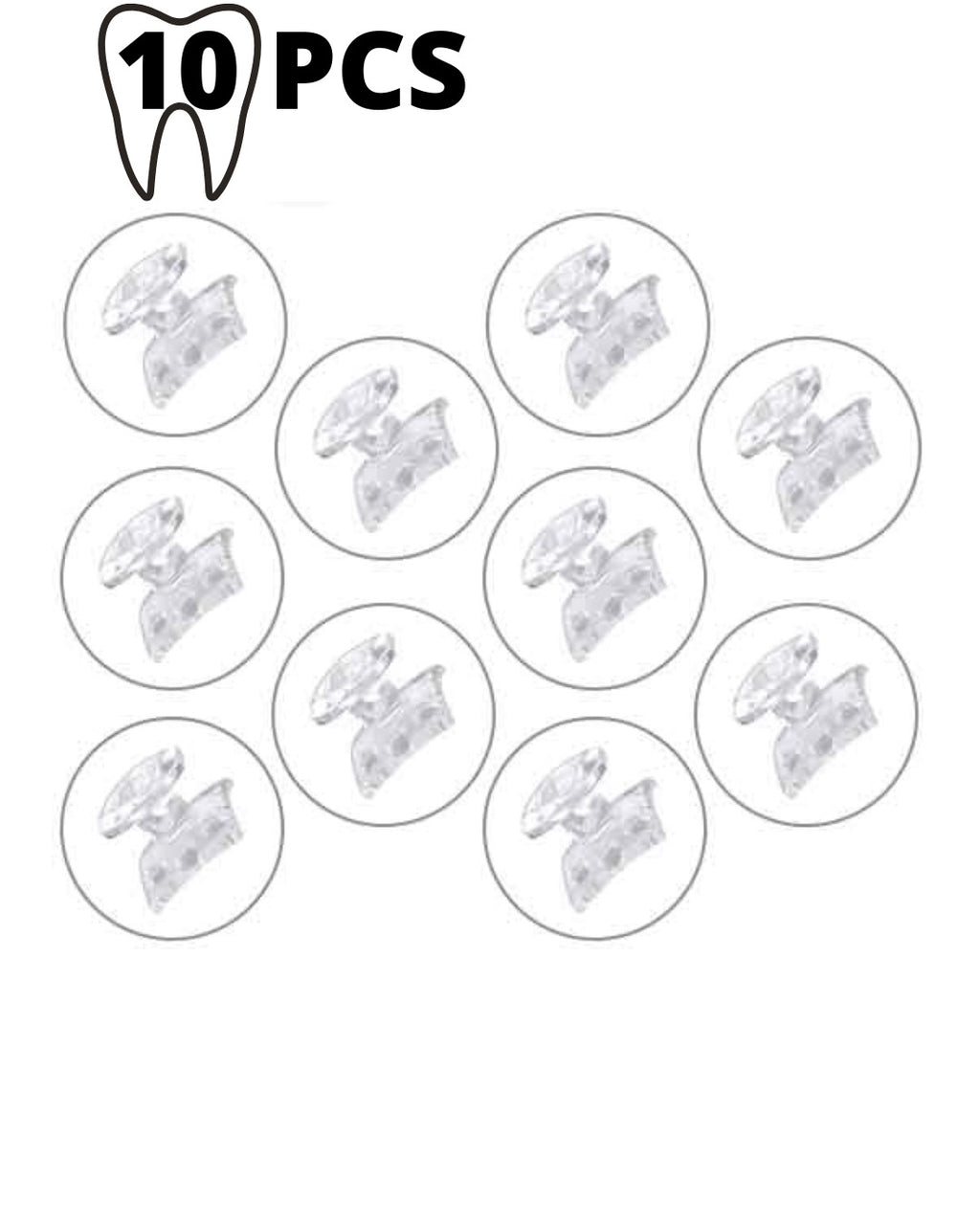 Dental Orthodontic Bonding Lingual/Buccal: Clear Buttons Bondable - Rectangular Base - 10 pcs (A181b) - Made in USA Orthodentalusa Corp.