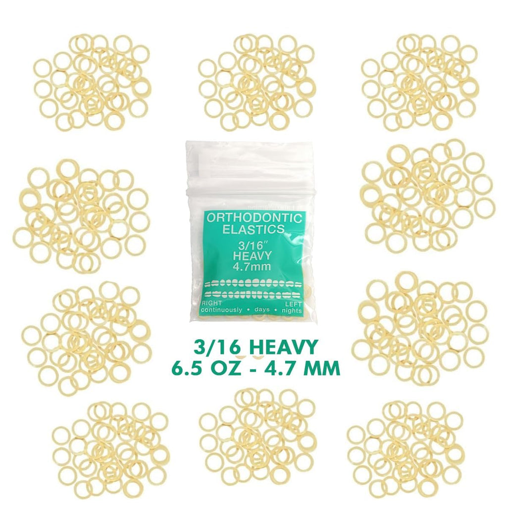 Orthodontic Intraoral Elastics - 10 bag x 100pcs - Surgical Latex - 1000pcs, Dental natural material - Made in USA - Orthodentalusa Corp. Free Shipping