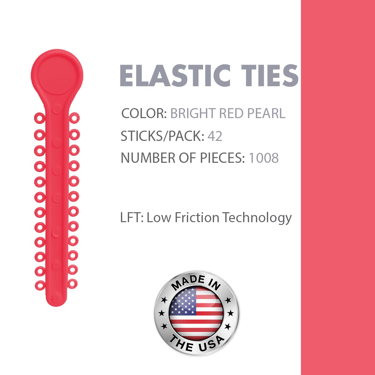 Orthodontic Ligature Ties 42 Keys/24 Donuts 1008pcs-Low Friction Technology, Latex Free, Medical grade polyurethane-.060 Inner/.125 Outer Diameter-Made in USA-Orthodentalusa Corp.
