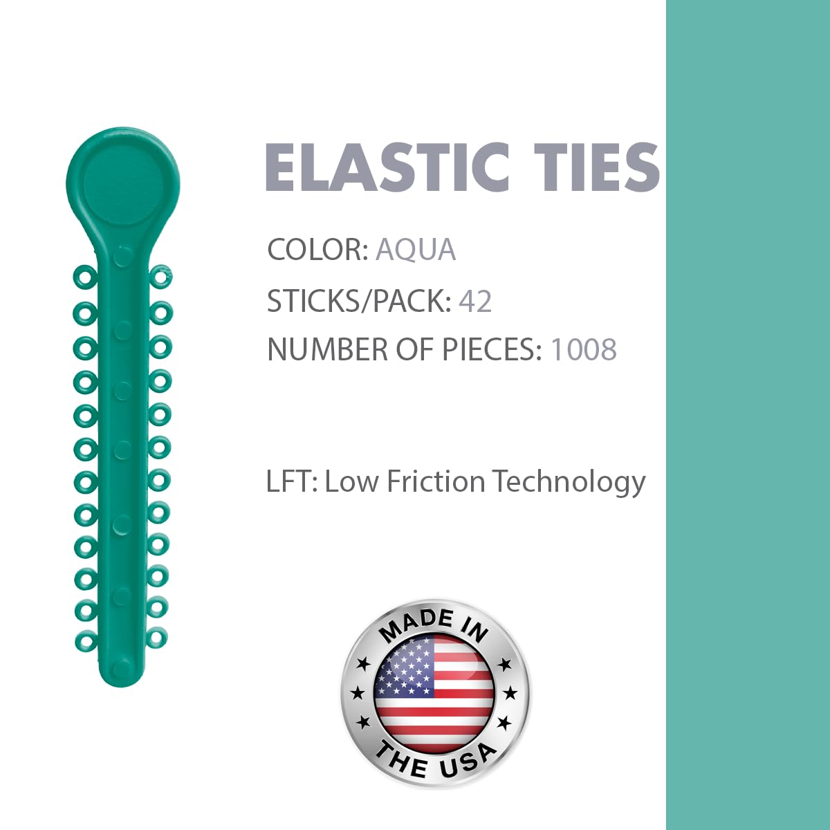 Orthodontic Ligature Ties 42 Keys/24 Donuts 1008pcs-Low Friction Technology, Latex Free, Medical grade polyurethane-.060 Inner/.125 Outer Diameter-Made in USA-Orthodentalusa Corp. Free Shipping