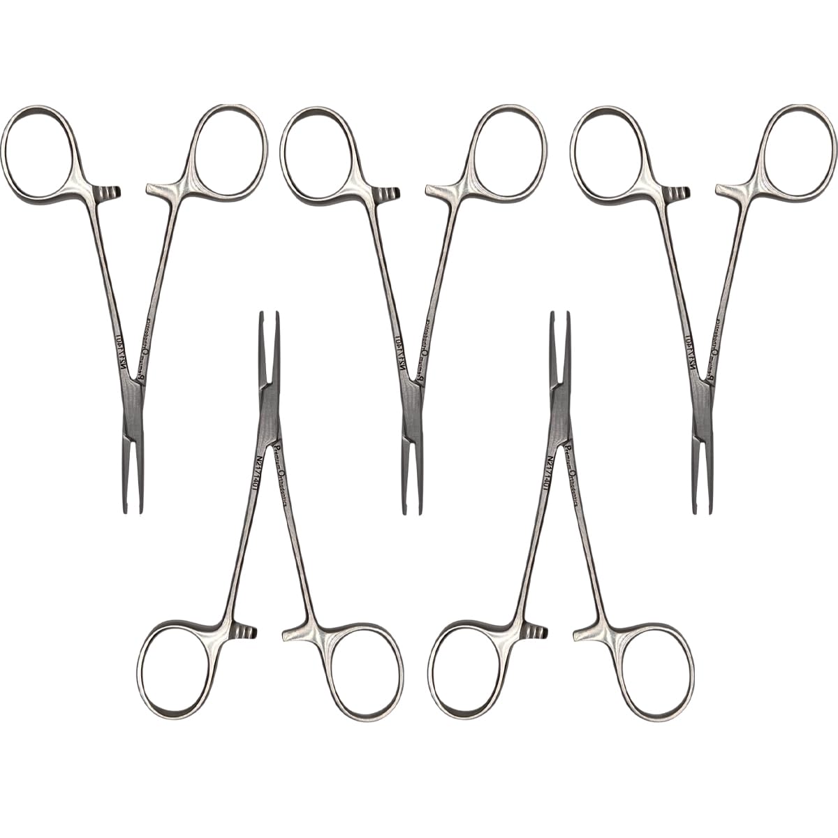 Set x 5 Orthodontic Mosquito Forceps – 12.5 cm Tip Contact – Secure Locking Mechanism – Japanese Steel – Premium Orthodontics – One Year Warranty – Ships from USA – Made by Orthodentalusa Corp.