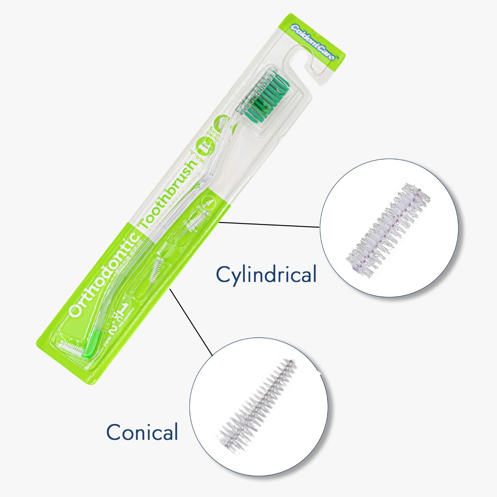 ColdentCare of 80 Pcs Assorted Colors V-Shaped Orthodontic Toothbrush - Medium Bristle, Interproximal Head - Ideal for Ortho Braces Cleaning, Double Extreme Toothbrush, 1 Count 80 pcs