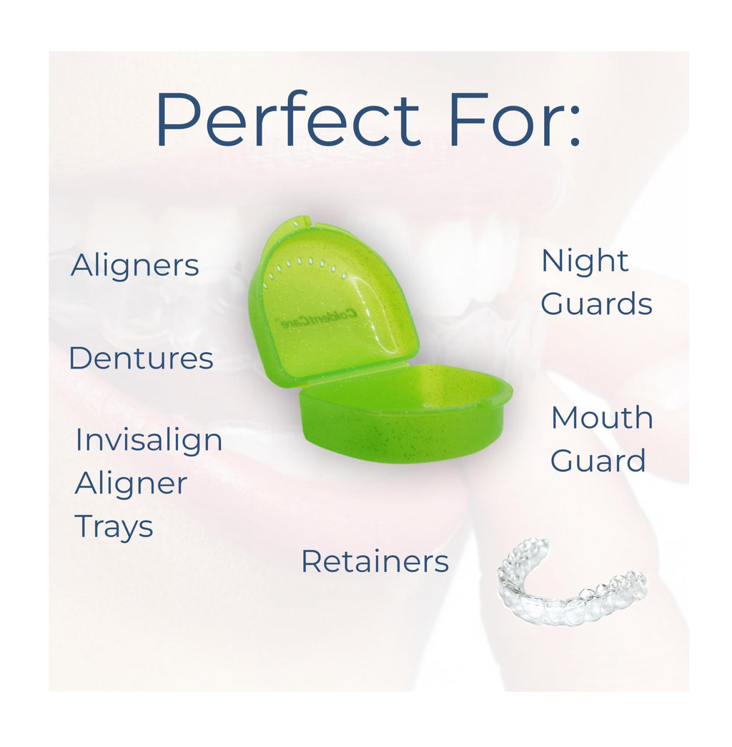 Orthodontic Retainer Double with Vent Holes Assorted pack of 12 ColdentCare - Retainer Case, Denture Case, Durable & Similar Mouth Guard Case, Tight Snap Lock