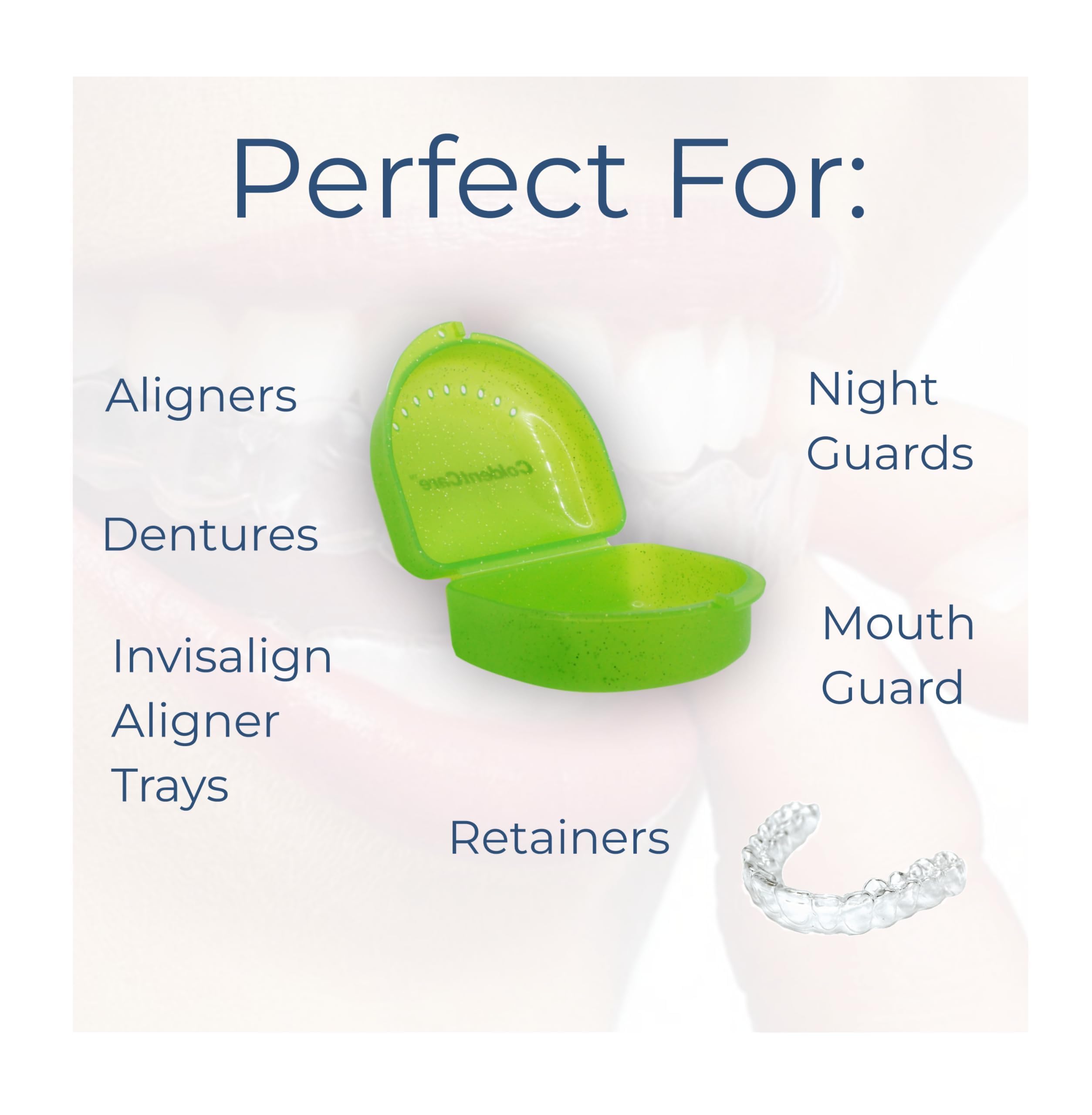 Orthodontic Retainer Double with Vent Holes Assorted pack of 12 ColdentCare - Retainer Case, Denture Case, Durable & Similar Mouth Guard Case, Tight Snap Lock