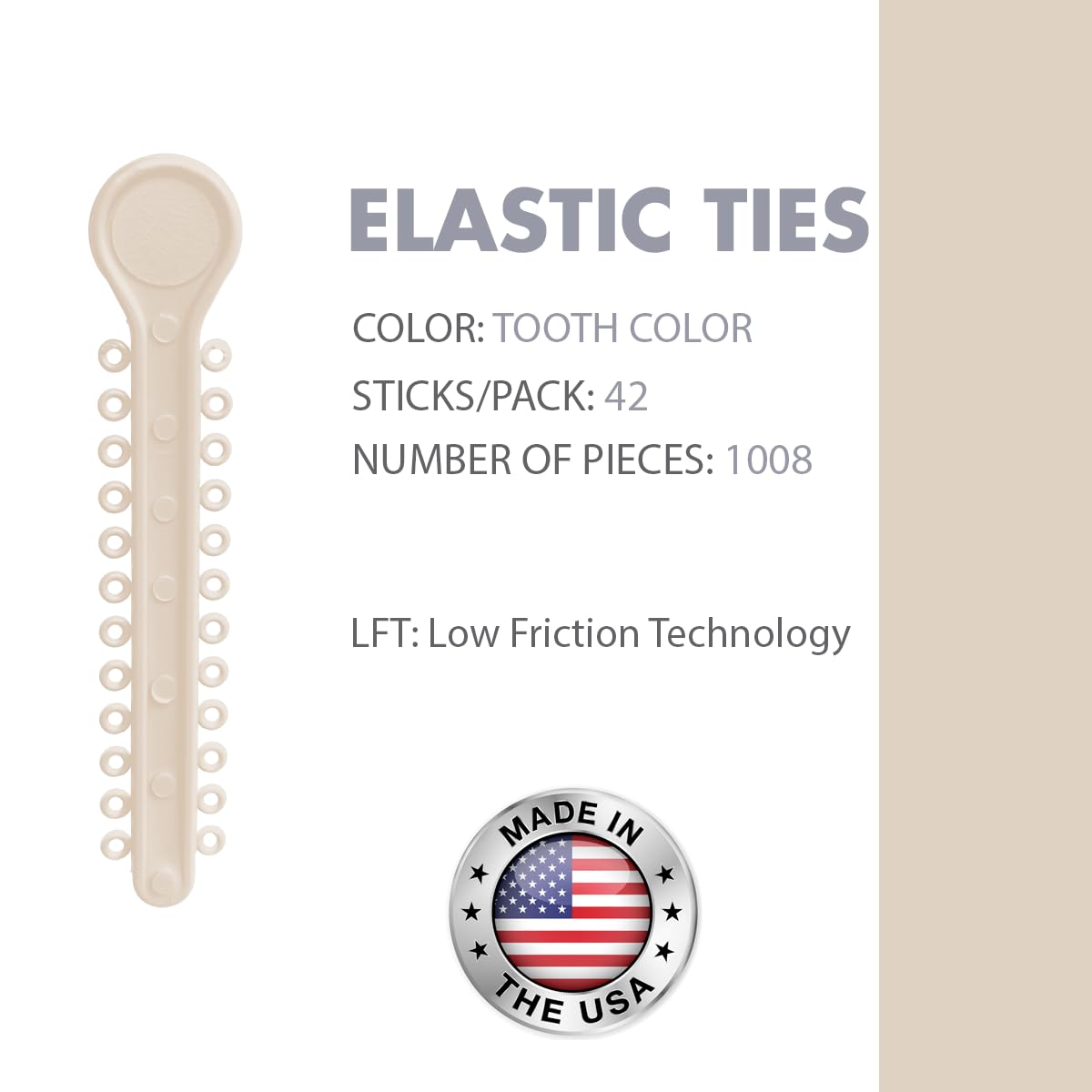 Orthodontic Ligature Ties 42 Keys/24 Donuts 1008pcs-Low Friction Technology, Latex Free, Medical grade polyurethane-.060 Inner/.125 Outer Diameter-Made in USA-Orthodentalusa Corp.