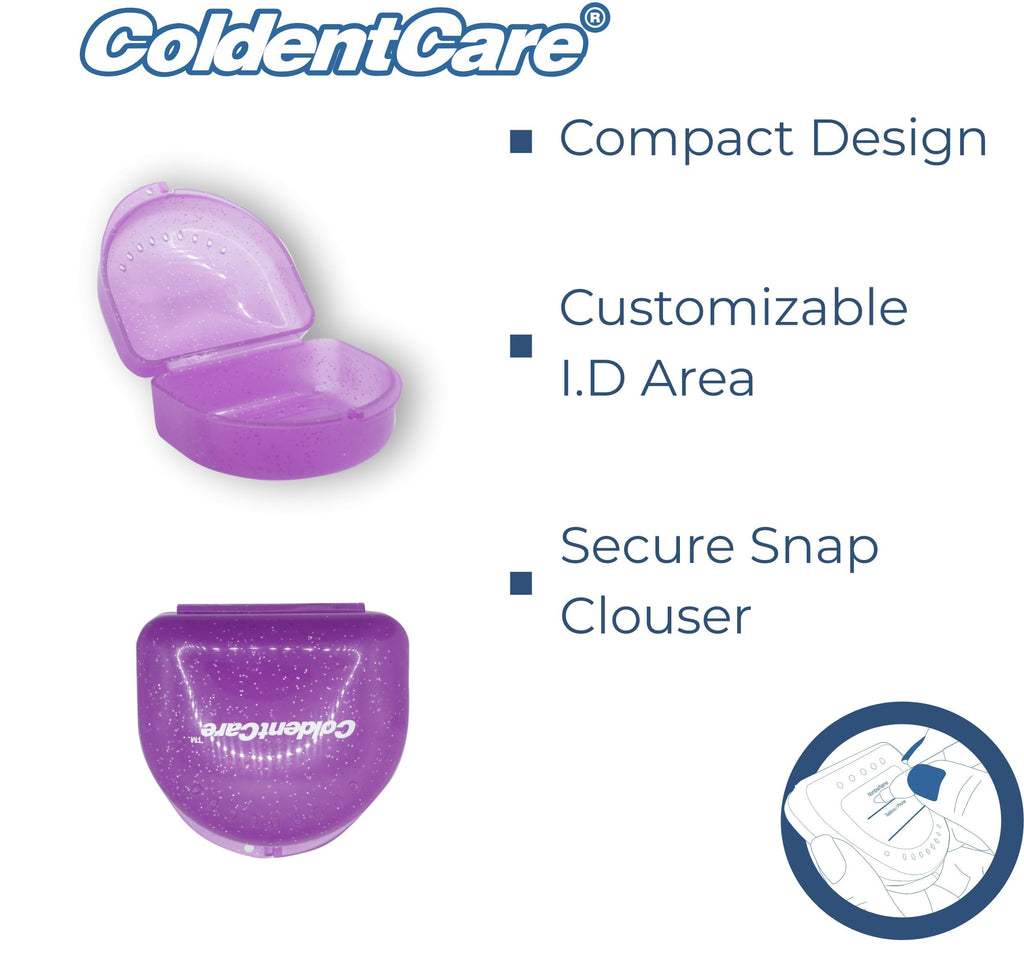 Orthodontic Retainer Double with Vent Holes Assorted pack of 12 ColdentCare - Retainer Case, Denture Case, Durable & Similar Mouth Guard Case, Tight Snap Lock