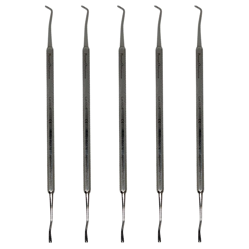 Set x 5 Orthodontic Dental Ligature Director – Curved – Ergonomic Non-Slip Handle – Japanese Steel – Premium Orthodontics – One Year Warranty – Ships from USA – Made by Orthodentalusa Corp.