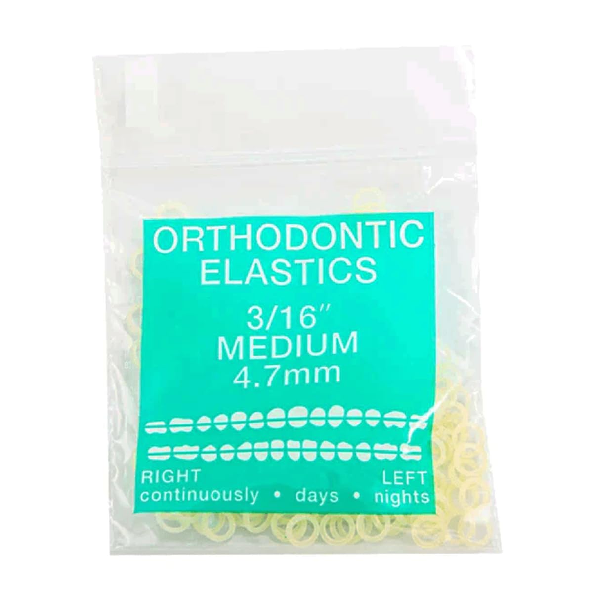Orthodontic Intraoral Elastics - 10 bag x 100pcs - Medium 3/16" 4.5 oz – 4.7mm, Surgical Latex - 1000pcs, Dental natural material - Made in USA - Orthodentalusa Corp.