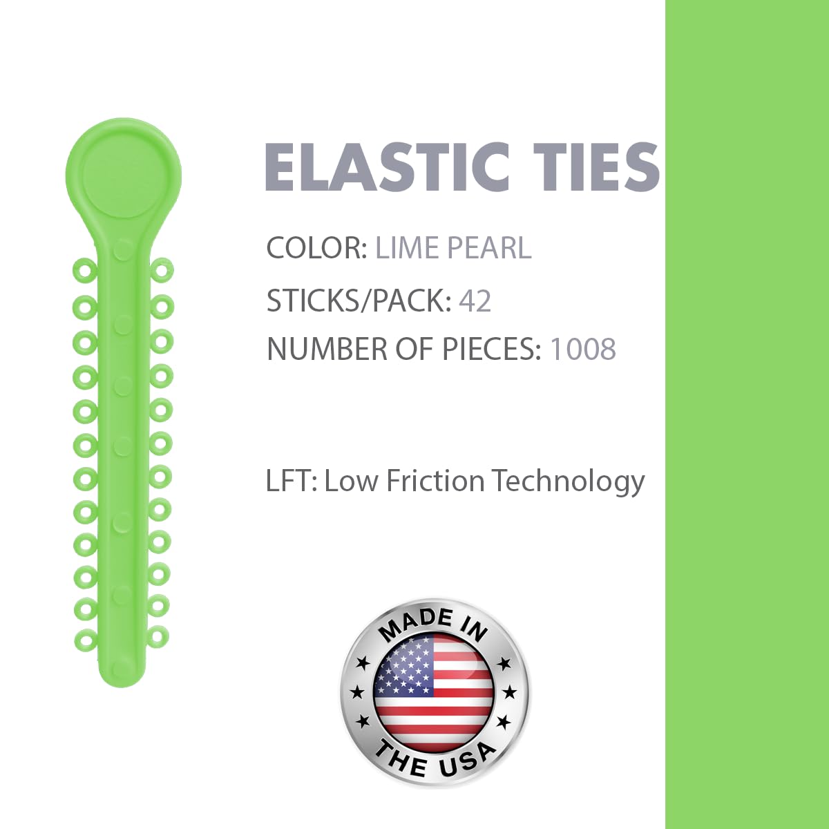 Orthodontic Ligature Ties 42 Keys/24 Donuts 1008pcs-Low Friction Technology, Latex Free, Medical grade polyurethane-.060 Inner/.125 Outer Diameter-Made in USA-Orthodentalusa Corp.