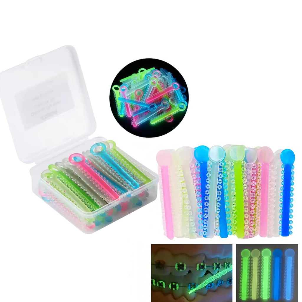 Ligature Ties Glow in the dark Dental Orthodontic Elastic Mix colors USA SELLER
