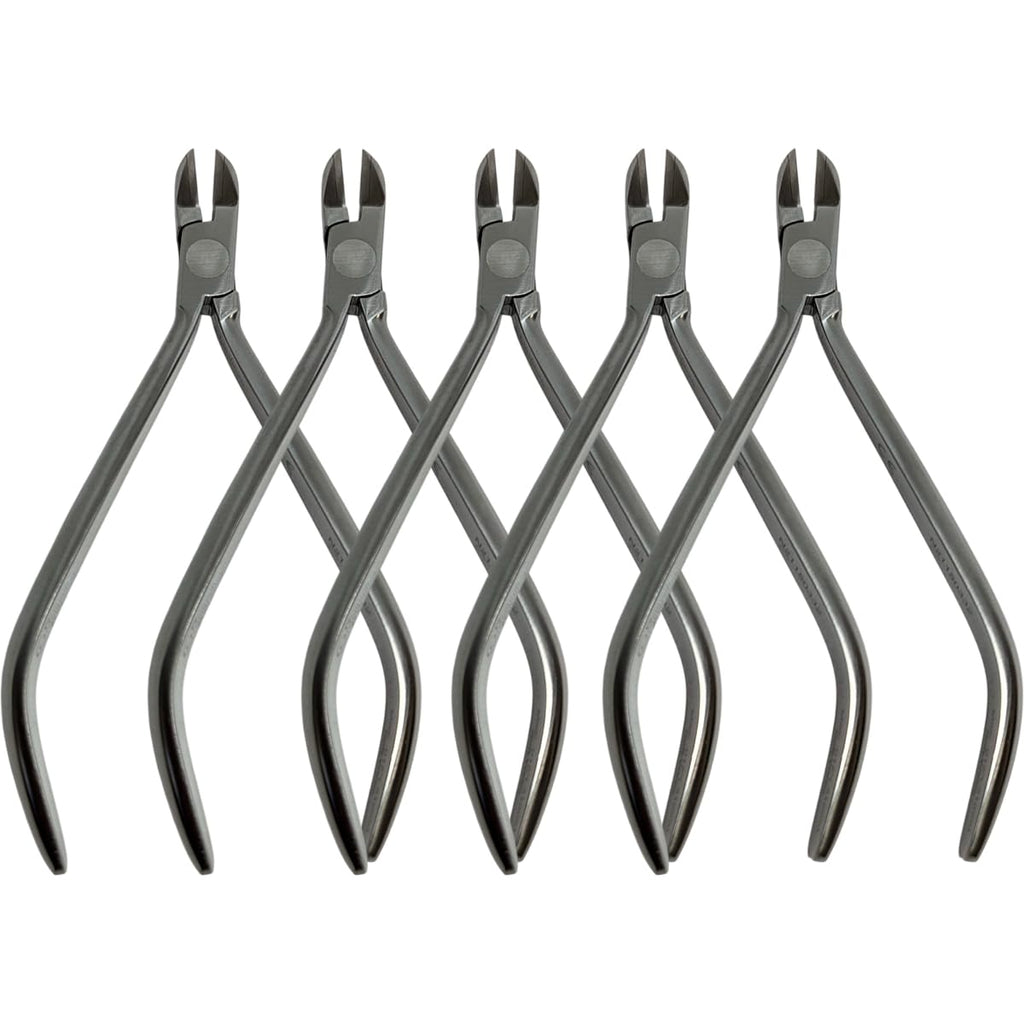 Set x 5 Orthodontic Mini Ligature & Pin Cutters – 15° Angled Slim Beak – Compact Design – Japanese Steel – Premium Orthodontics – One Year Warranty – Ships from USA – Made by Orthodentalusa Corp.