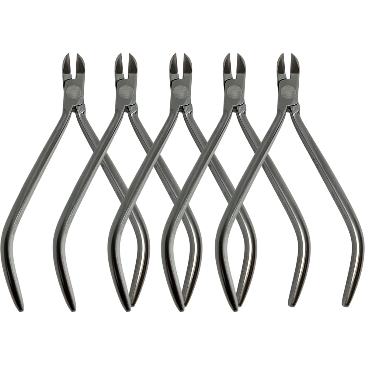 Set x 5 Orthodontic Mini Ligature & Pin Cutters – 15° Angled Slim Beak – Compact Design – Japanese Steel – Premium Orthodontics – One Year Warranty – Ships from USA – Made by Orthodentalusa Corp.