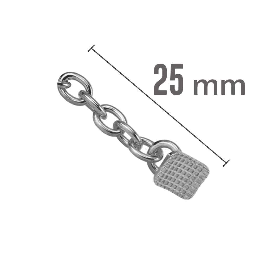 Eruption Appliance Traction Attachments: Buttons with Chain and Eyelets - Traction Chains with Rectangular Buttons (Stainless Steel & Gold Plated) - 10 Units per Pack