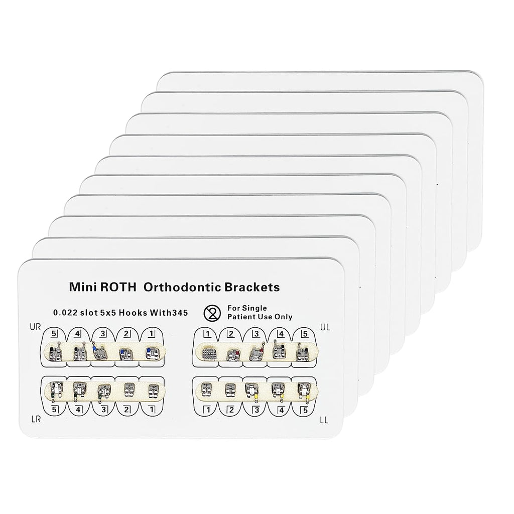 Orthodontic Bracket Monoblock Mini | 200pcs - 10 pack | Roth 0.022" W/H 3,4,5 Carboard | Stainless Steal, lower friction, Ultra smooth | Orthodentalusa Corp. | Made for USA