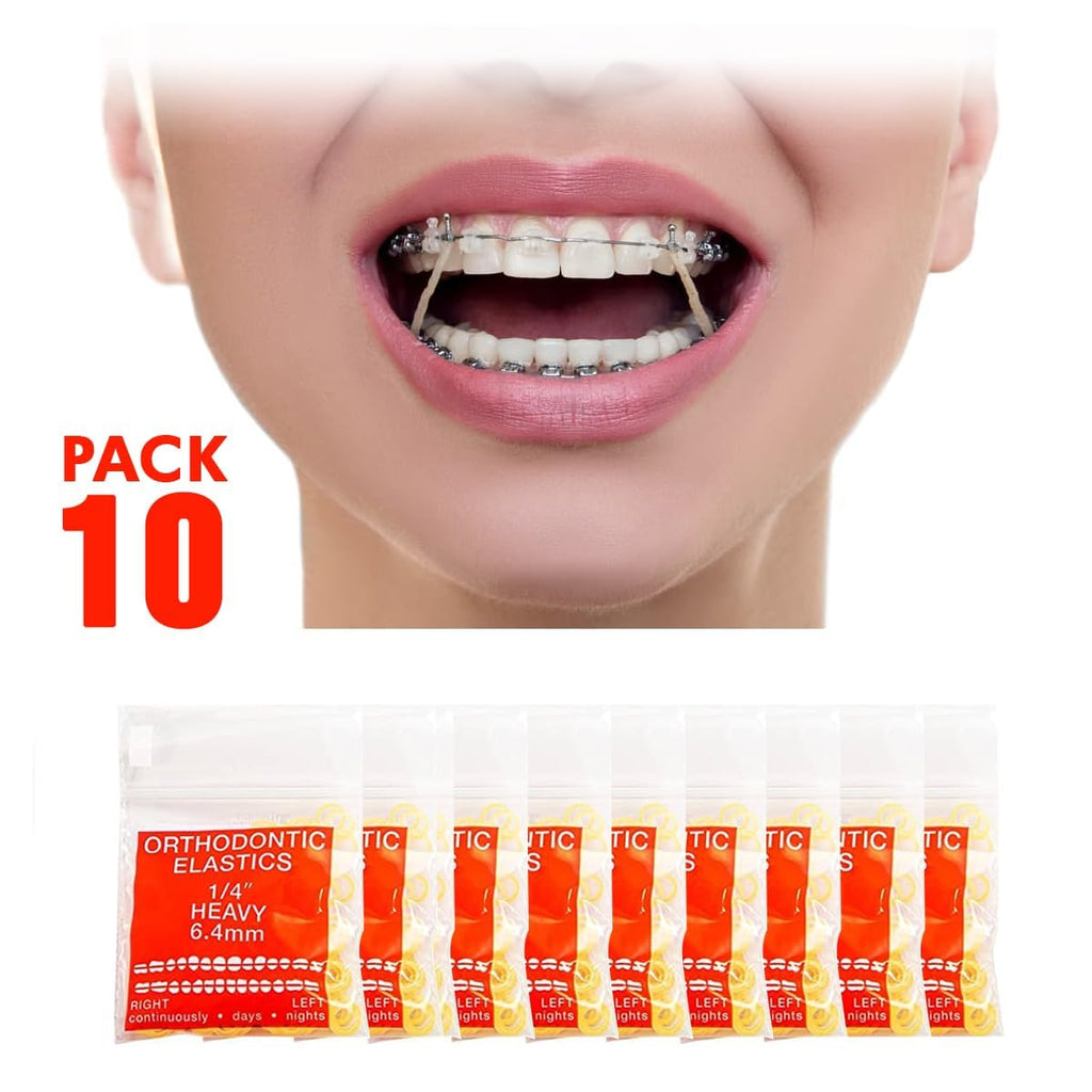 Orthodontic Intraoral Elastics - 10 bag x 100pcs - Surgical Latex - 1000pcs, Dental natural material - Made in USA - Orthodentalusa Corp. Free Shipping