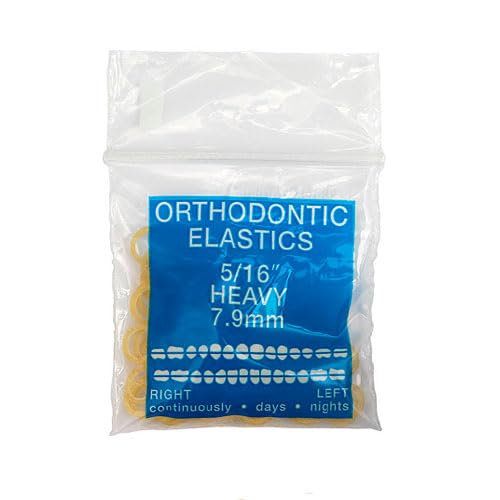 Orthodontic Intraoral Elastics - 10 bag x 100pcs - Heavy 5/16" 6.5 oz – 7.9mm, Surgical Latex - 1000pcs, Dental natural material - Made in USA - Orthodentalusa Corp.