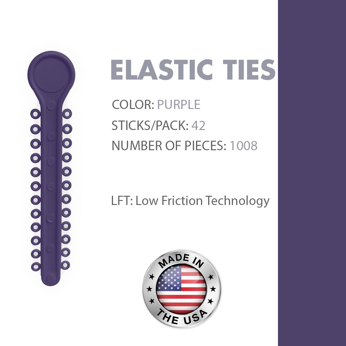 Orthodontic Ligature Ties 42 Keys/24 Donuts 1008pcs-Low Friction Technology, Latex Free, Medical grade polyurethane-.060 Inner/.125 Outer Diameter-Made in USA-Orthodentalusa Corp. Free Shipping