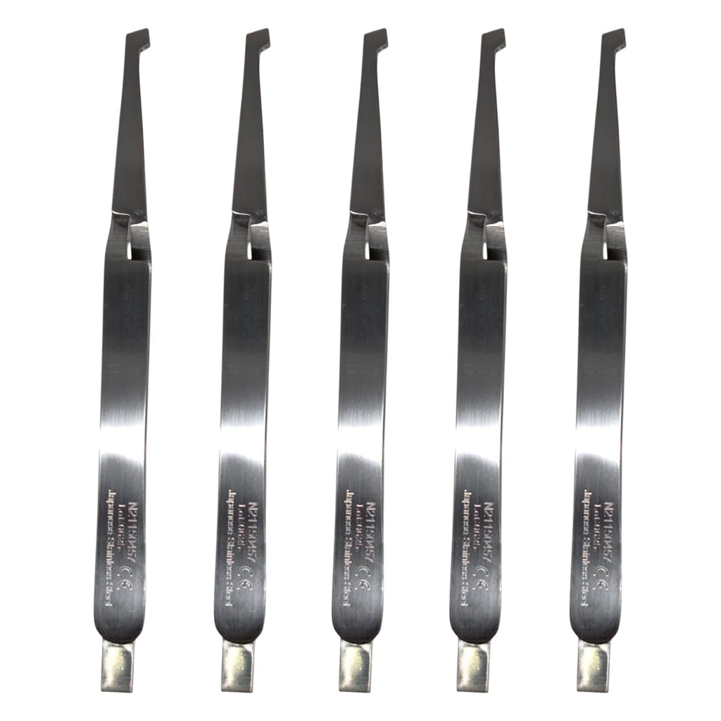 Set x 5 Orthodontic Bonding Tweezers with Slot Aligner – Fine-Tapered Tips for High Visibility – Japanese Steel – Premium Orthodontic – One Year Warranty – Ships from USA – Made by Orthodentalusa Corp