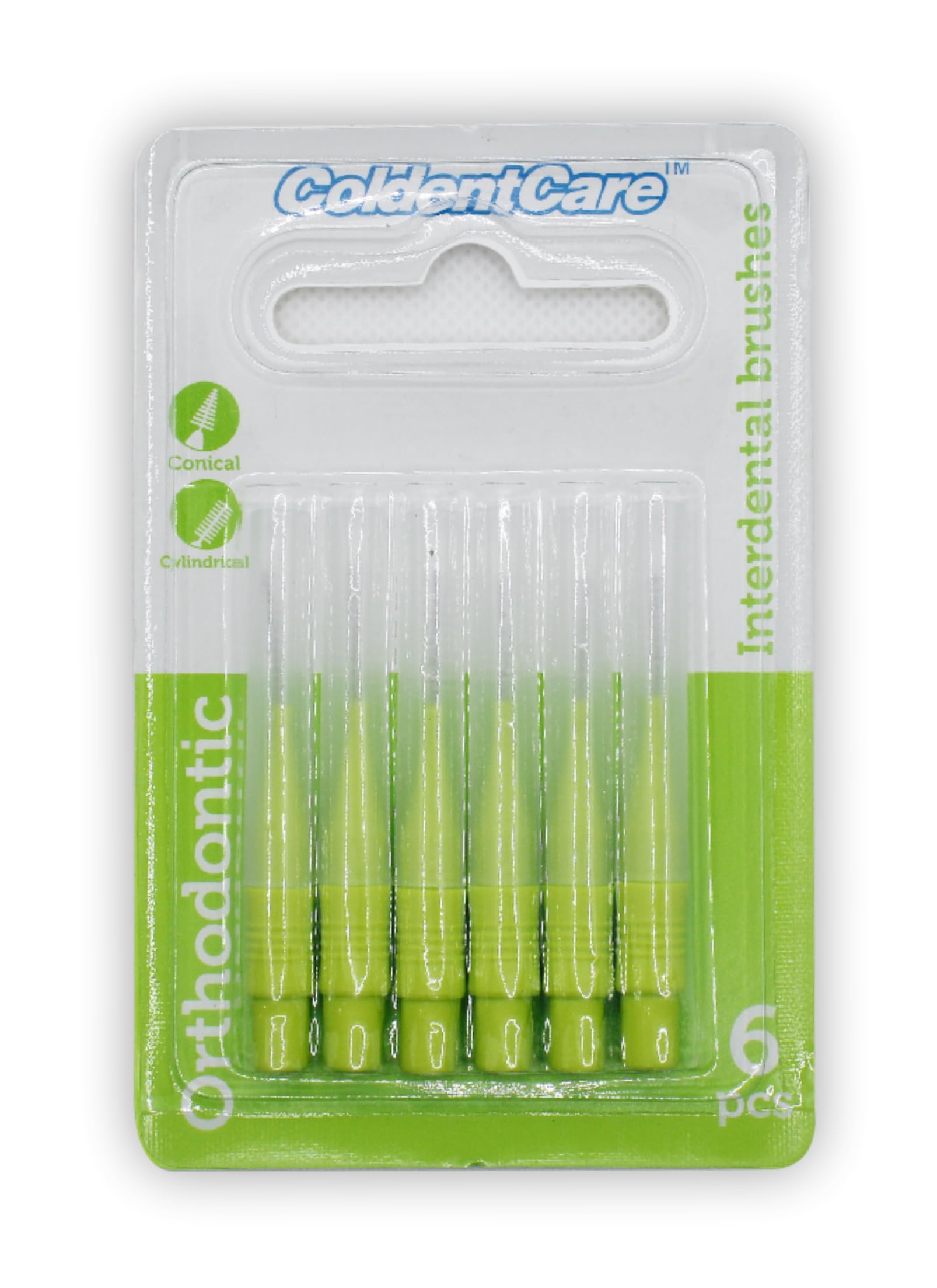 ColdentCare Orthodontic Interdental Toothbrush Dental Brush for Teeth Cleaning 4 Pack of 6, 3 Conical - 3 Cylindrical, Count 24 interdental Toothbrush Free Shipping