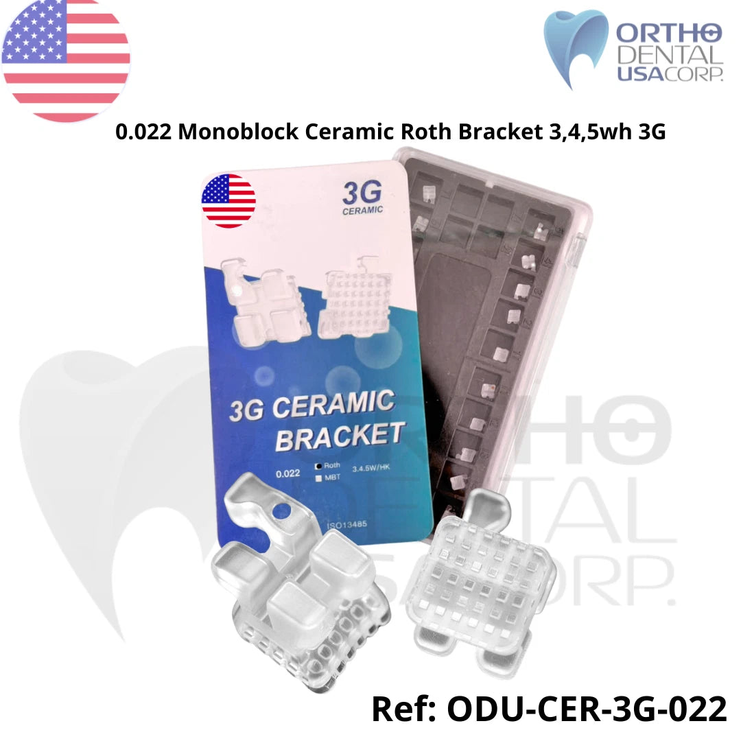 3G Ceramic Brackets Roth .022 with Hooks 3-4-5 – 20 Pieces