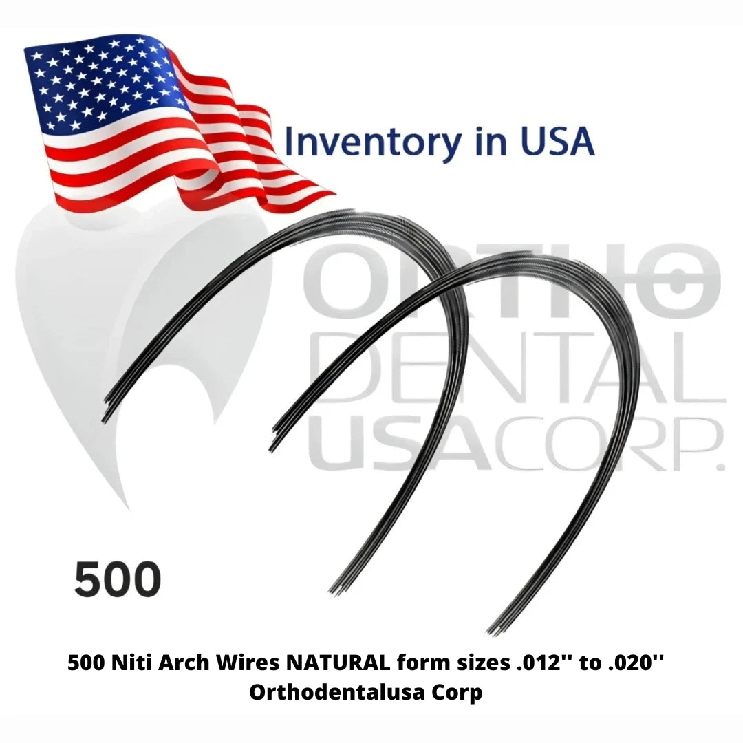 500 Niti Arch Wires NATURAL form sizes .012'' to .020'' Orthodentalusa Corp.