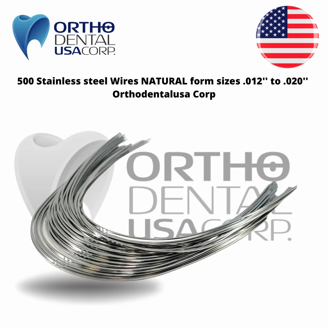 500 Stainless Steel Arch Wires NATURAL form Round sizes .012' to .020' Orthodentalusa