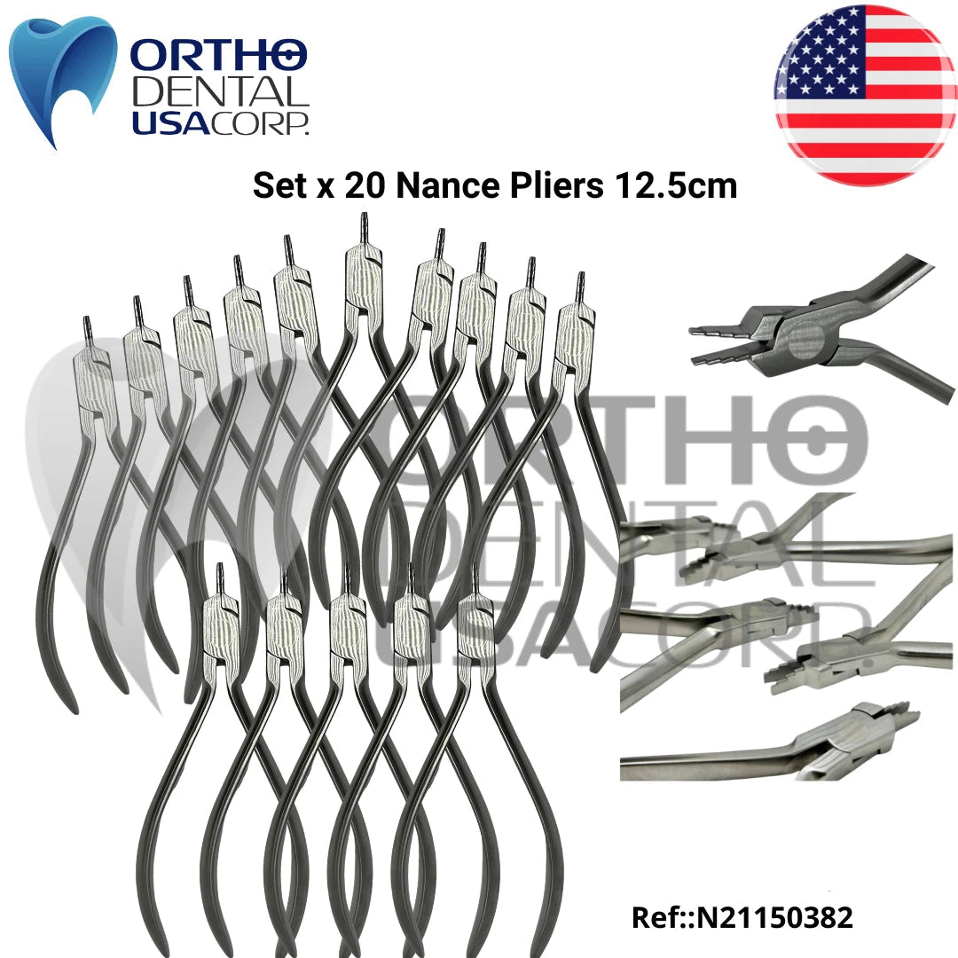 Set x 5, 10, 15,20,30 and 50 Orthodontic Nance Pliers 12 cm Orthodentalusa Made for USA