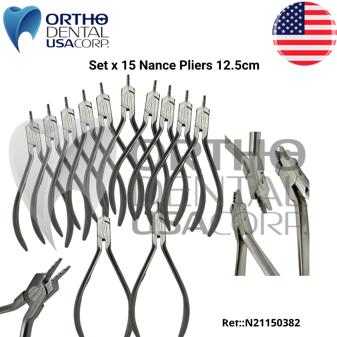Set x 5, 10, 15,20,30 and 50 Orthodontic Nance Pliers 12 cm Orthodentalusa Made for USA